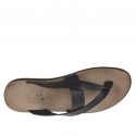 Man's flip-flop mules in black leather  - Available sizes:  47, 48, 52