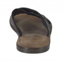 Chanclas para hombres con dos bandas en piel negra - Tallas disponibles:  46, 47, 48, 51, 52