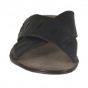 Chanclas para hombres con dos bandas en piel negra - Tallas disponibles:  46, 47, 48, 51, 52