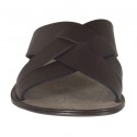 Men's slipper in dark brown leather - Available sizes:  46, 47, 48, 51