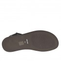 Sandale pour hommes avec fermeture velcro en cuir noir - Pointures disponibles:  47, 48