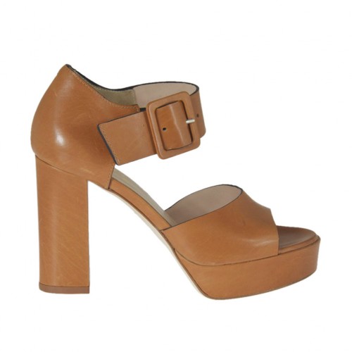 brown platform heel