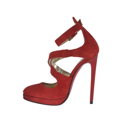 scarpe rosse aperte con tacco