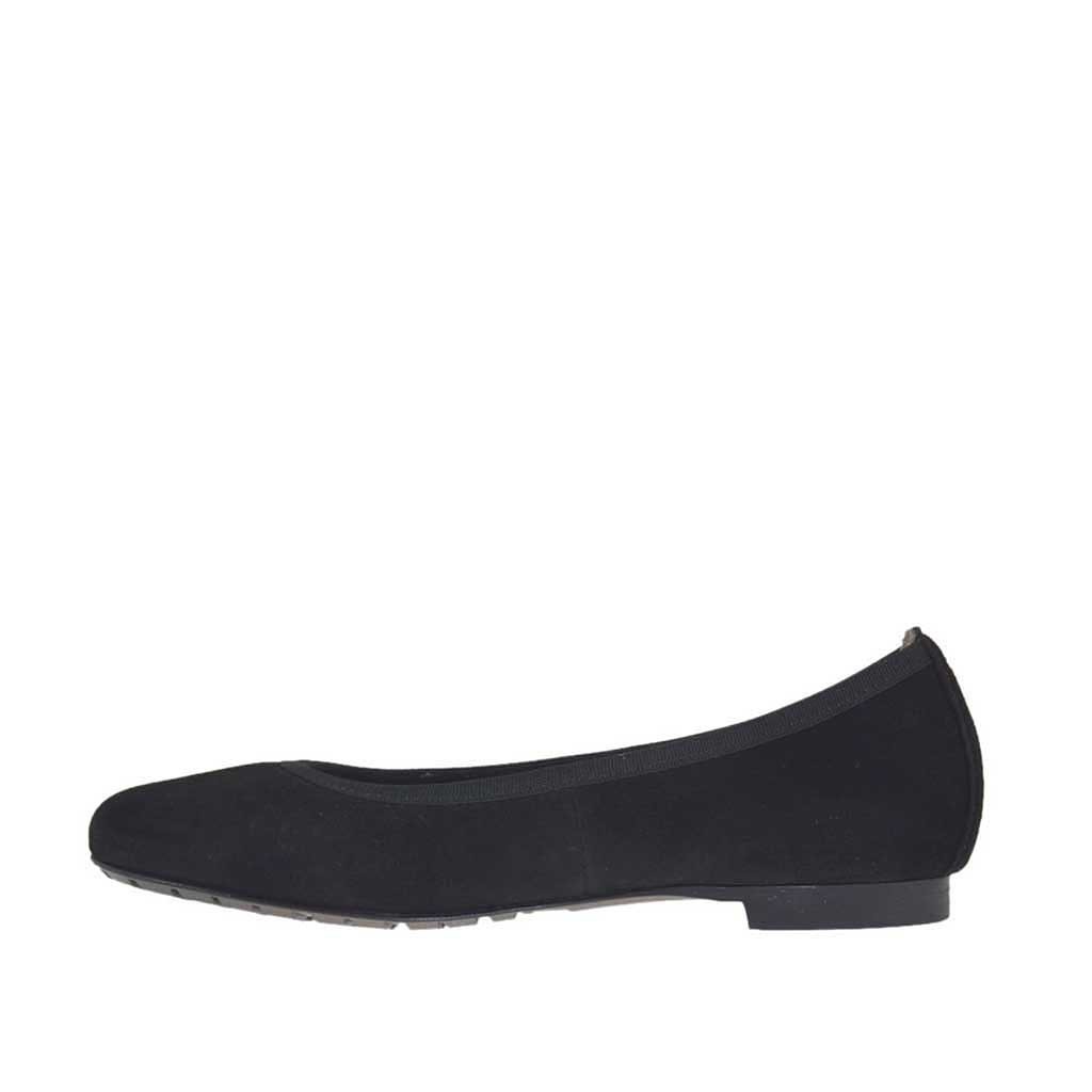 black suede ballet shoes