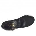 Zapato de salon para mujeres con correa, cuña y plataforma en nubuk negro cuña 9 - Tallas disponibles:  42