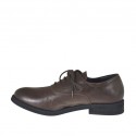Men's laced Oxford shoe in brown leather - Available sizes:  37, 38, 48