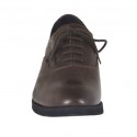 Chaussure richelieu à lacets pour hommes en cuir marron - Pointures disponibles:  37, 38, 48