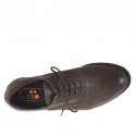 Zapato oxford con cordones para hombre en piel marron - Tallas disponibles:  37, 38, 48