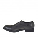 Elégant chaussure pour hommes avec bout droit et deux boucles en cuir noir - Pointures disponibles:  38