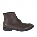 Men's laced ankle boot in brown leather - Available sizes:  37, 50