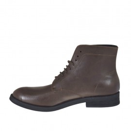 Bottines à lacets pour hommes en cuir marron - Pointures disponibles:  37, 50 2