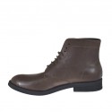 Men's laced ankle boot in brown leather - Available sizes:  37, 50