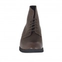 Botines con cordones para hombre en piel marron - Tallas disponibles:  37, 50