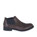 Chaussure fermée pour hommes avec elastiques en cuir marron - Pointures disponibles:  47, 50