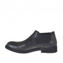 Zapato alto al tobillo para hombres con elasticos en piel negra - Tallas disponibles:  37, 38, 48
