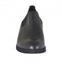 Knöchelhoher Herrenschuh mit Gummibändern aus schwarzem Leder - Verfügbare Größen:  37, 38, 48
