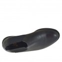 Zapato alto al tobillo para hombres con elasticos en piel negra - Tallas disponibles:  37, 38, 48