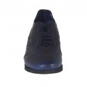 Chaussure sportif à lacets pour hommes en cuir bleu-noir - Pointures disponibles:  47