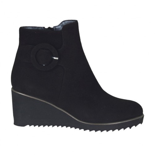 suede wedge ankle boots