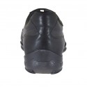 Chaussure sportif à lacets en cuir noir pour hommes avec goujons - Pointures disponibles:  47