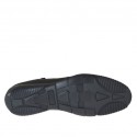 Chaussure sportif à lacets en cuir noir pour hommes avec goujons - Pointures disponibles:  47
