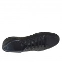 Men's laced sports shoe with studs in black leather - Available sizes:  47