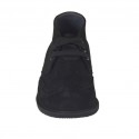 Zapato con cordones para hombre en gamuza negra con punta de ala y añadidos en piel negra - Tallas disponibles:  47