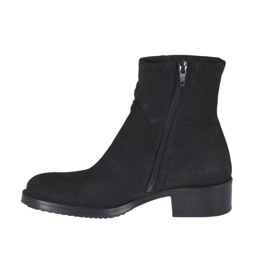 black nubuck ankle boots