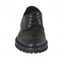 Zapato derby con cordones para hombres en piel negra - Tallas disponibles:  47