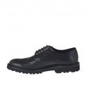 Chaussure derby à lacets pour hommes avec bout golf en cuir noir - Pointures disponibles:  47