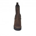 Bottines pour femmes avec elastiques et goujons en nubuck marron talon 10 - Pointures disponibles:  42