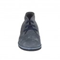 Men's casual laced shoe in grey-colored nubuck leather - Available sizes:  46
