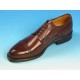 Zapato derby con cordones y puntera floral en piel marron caoba - Tallas disponibles:  52