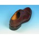 Chaussure derby à lacets avec bout droit fleuri en cuir marron acajou - Pointures disponibles:  52