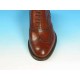 Men's laced Oxford shoe with Brogue decorations in mohogany brown leather - Available sizes:  52, 53, 54