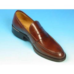 Men's elegant loafer in brown leather - Available sizes:  50, 54 2