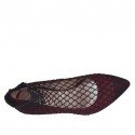Zapato de salon para mujer en gamuza granate con red tacon 7 - Tallas disponibles:  42