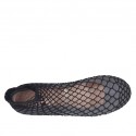 Woman's ballerina shoe with round tip in dark grey suede with net heel 1 - Available sizes:  32, 33, 34