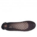 Runder Damenballerinaschuh aus bordeauxfarbenem Leder mit Netz Absatz 1 - Verfügbare Größen:  32, 33, 34, 43, 44, 45