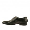 Zapato oxford elegante con cordones para hombre en charol imprimido negro - Tallas disponibles:  47