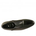 Zapato oxford elegante con cordones para hombre en charol imprimido negro - Tallas disponibles:  47