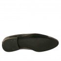 Men's elegant pointy laced derby shoe with elastic bands in smooth black leather - Available sizes:  36, 47, 50