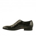 Chaussure richelieu à lacets pour hommes en cuir verni lisse noir - Pointures disponibles:  37, 48, 49