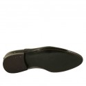 Eleganter Herrenoxfordschuh mit Schnürsenkeln aus schwarzem glattem Lackleder - Verfügbare Größen:  37, 38, 47