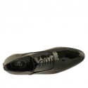 Zapato oxford elegante con cordones para hombre en charol liso negro - Tallas disponibles:  37, 48, 49