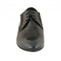 Chaussure derby elégant effilée à lacets avec elastiques pour hommes en cuir doux bleu - Pointures disponibles:  47, 48, 50