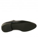 Men's elegant pointy laced derby shoe with elastic bands in smooth blue leather - Available sizes:  47, 50