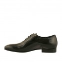 Scarpa oxford stringata a forma affusolata da uomo in pelle liscia nera - Misure disponibili: 47, 49, 50