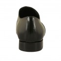 Scarpa oxford stringata a forma affusolata da uomo in pelle liscia nera - Misure disponibili: 49, 50