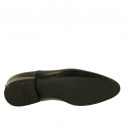 Elegante zapato oxford de forma afilada para hombre con cordones en piel lisa negra - Tallas disponibles:  47, 49, 50